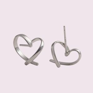 Simple Heart Stud Earrings – Minimalist Alloy Design, Cute & Versatile Pair​